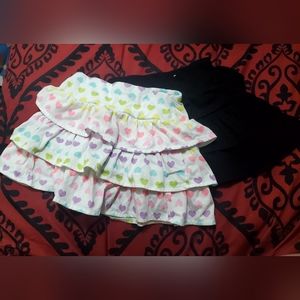 Garanimals Set of 2 Girls Ruffled Skirt Colorful hearts & Black sz 4T